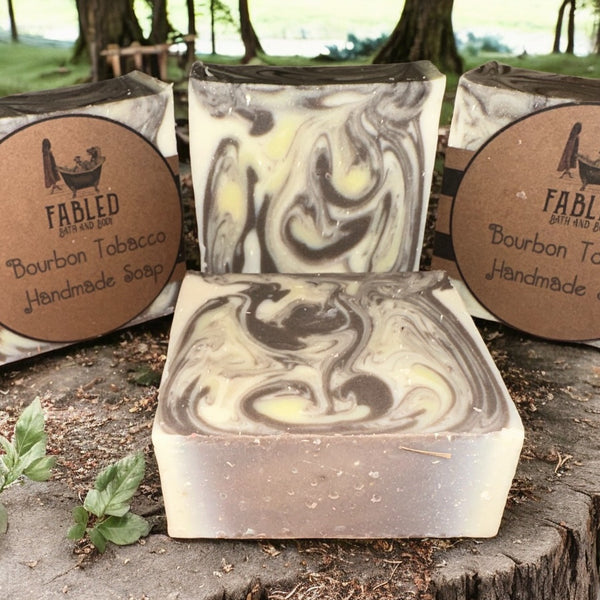 bourbon tobacco soap  Warm, Smooth & Irresistibly Cozy it makes luxurious bubbles and its an amazing moisturizer because glycerin draws moisture to your body Tobacco Bourbon Soap
